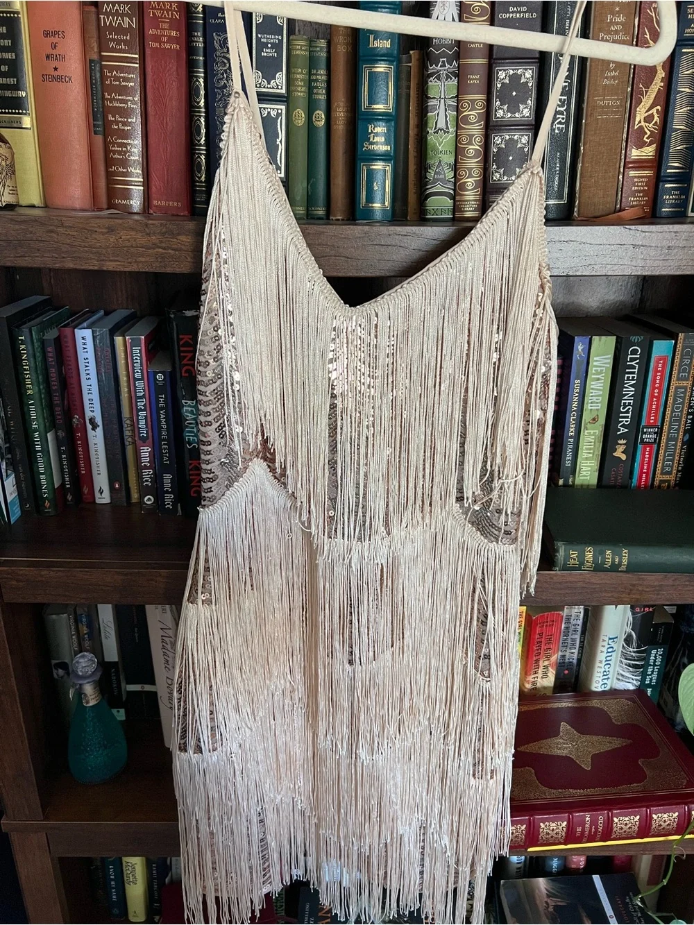 Gold Fringe Sequin Mini Dress - Picture 2 of 5